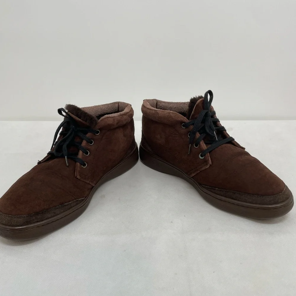 UGG Brown SUEDE Lace Up Wool Lined MEN'S 11M ANKLE CHUKKA Desert BOOTS